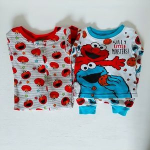Sesame Street Elmo Cookie Monster pj bundle